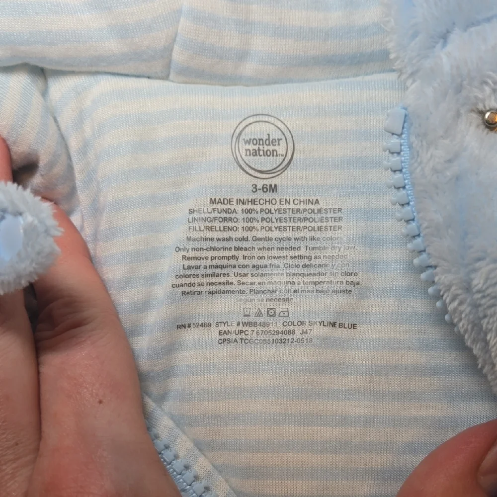 Wonder Nation Soft Blue Baby Footie